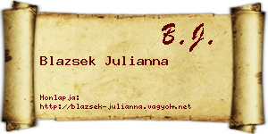 Blazsek Julianna névjegykártya